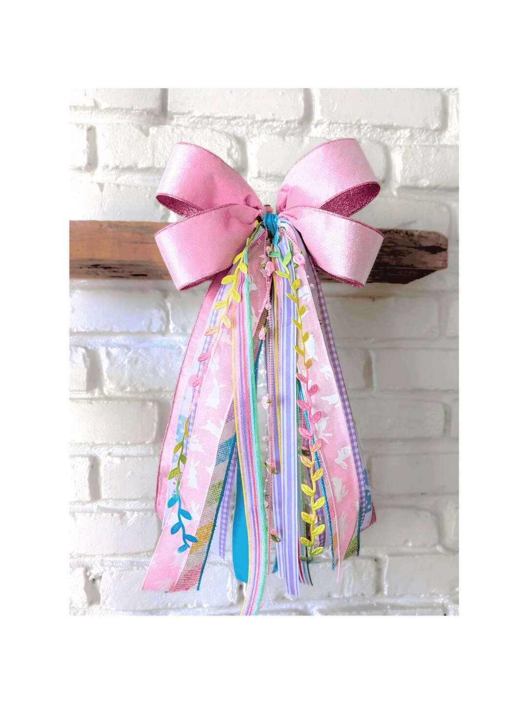 Easter Wreath Bow Multi Ribbon and Trim Bundle Pink Velvet - Etsy
