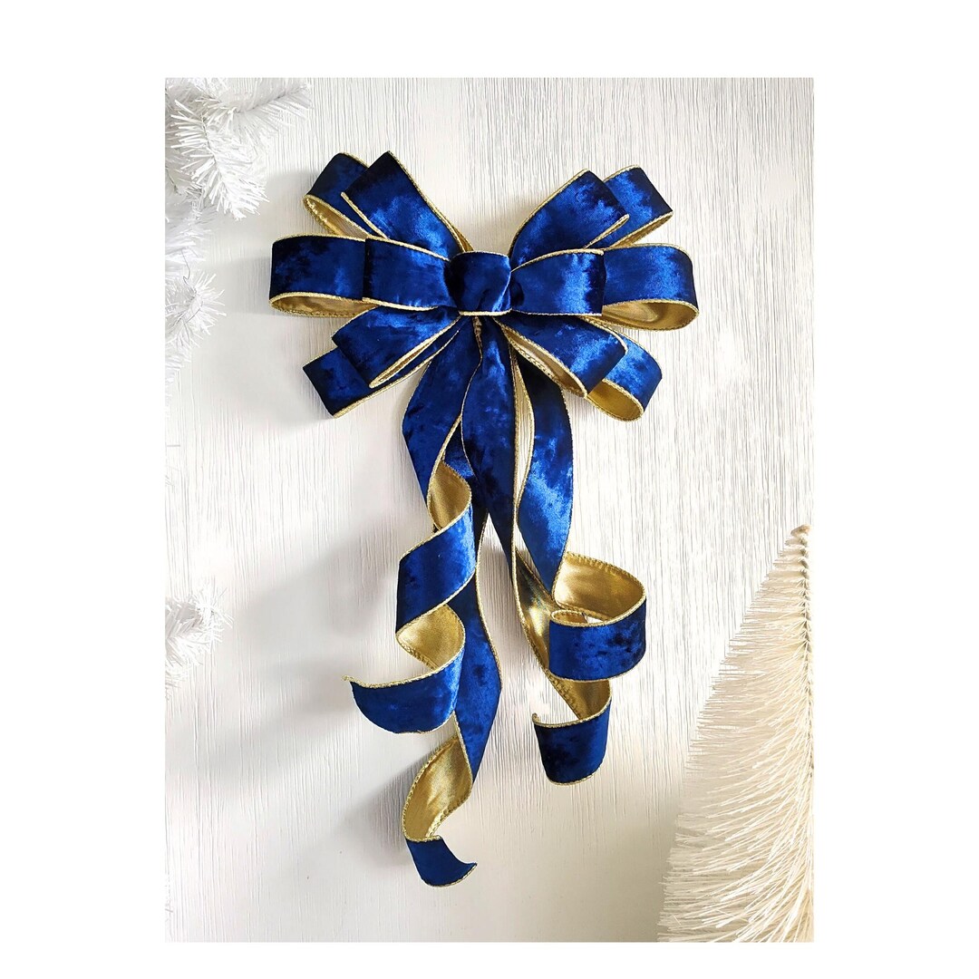 Velour Blue Bib w/ Bow main image 0