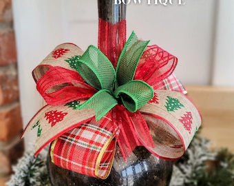 8x8 Gift Bow Handmade Holiday Christmas Bow use as a Wreath Bow, Lantern Bow, Ready to Ship!
