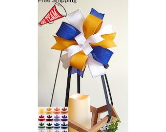 Custom 2 or 3-Color Multi-Ribbon Bow Pick your Team Colors, School Colors, Greek Colors - FREE SHIPPING!