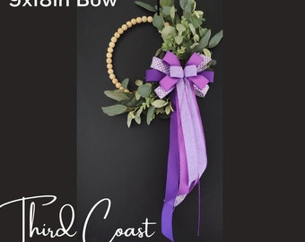 Lilac Lavender Floral Wreath Bow: Spring Summer Decor