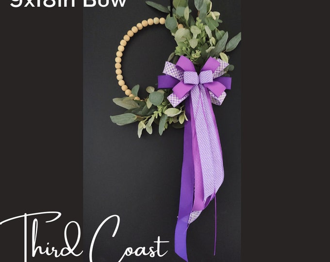 Lilac Lavender Floral Wreath Bow: Spring Summer Decor