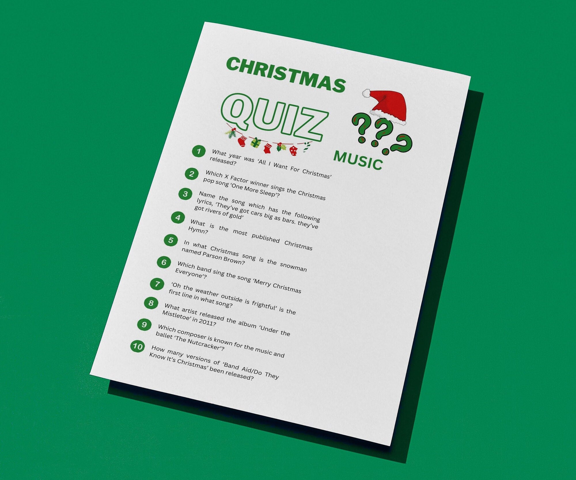 Christmas Music Quiz | Printable Quiz | Christmas Music | Family Quiz ...