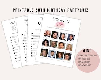 50th Birthday Quiz Bundle | Born in 1974 Trivia (PDF)
