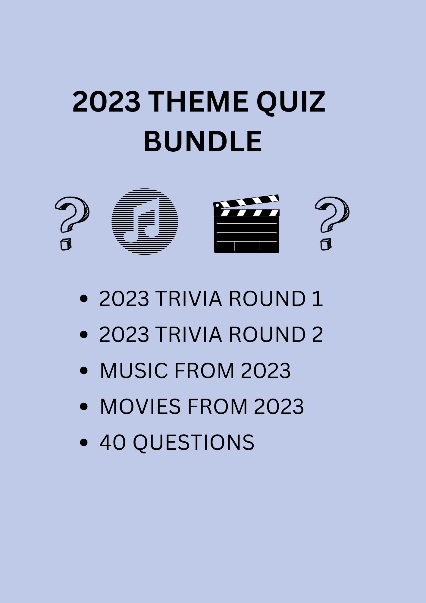 New Years Eve Quiz Bundle | 2023 Theme Quiz | Printable Quiz Bundle ...