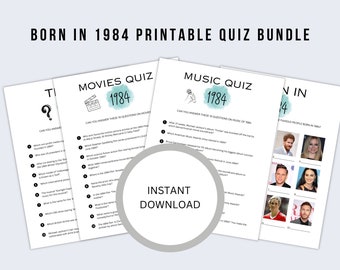 40th Birthday Quiz Bundle | 40th Birthday Party | Born in 1984 Trivia | Printable Quiz Bundle | Party Game Printable | Instant Download