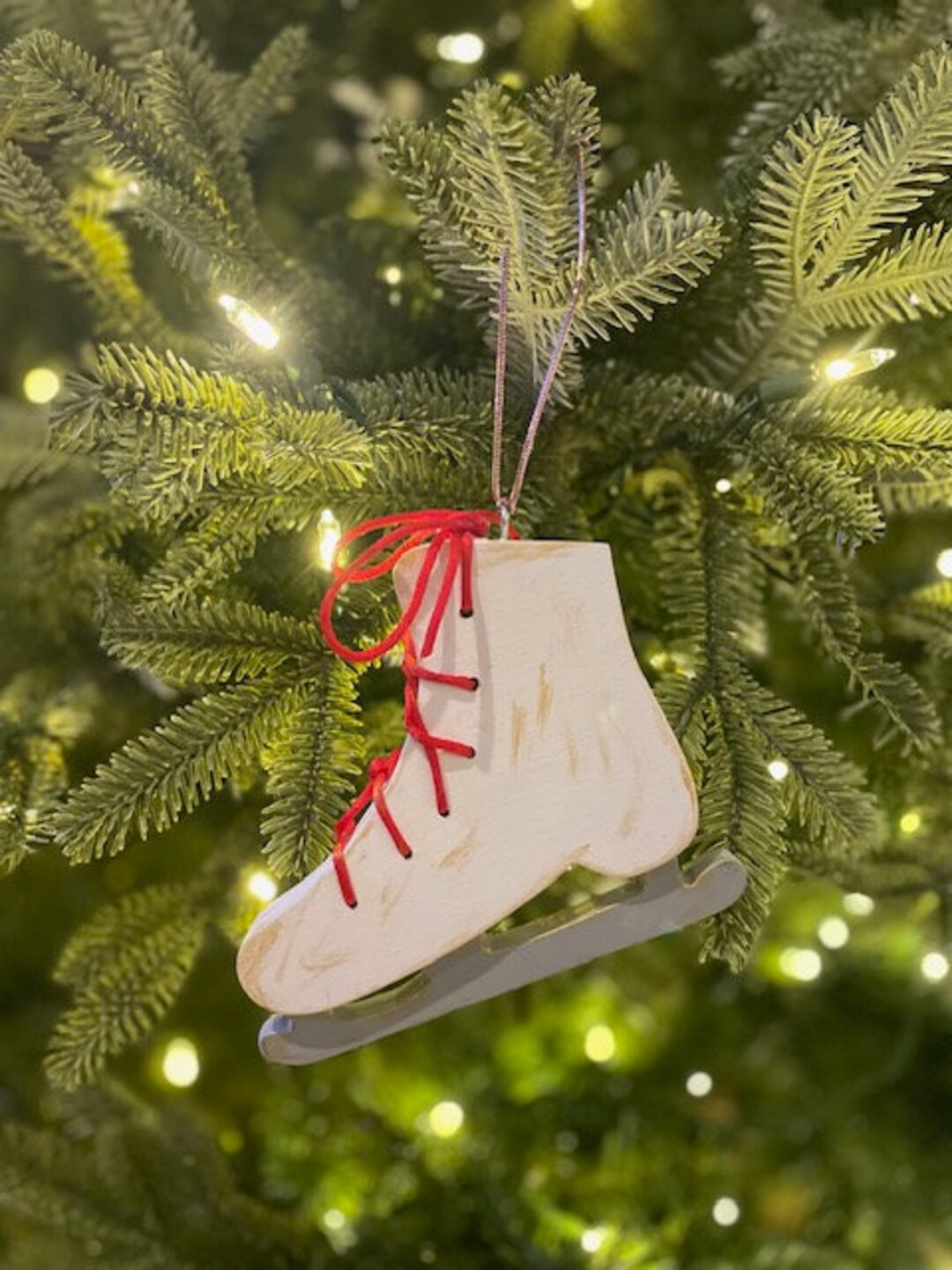 100 Designed Hand Cut and Hand Painted White Ice Skate Etsy