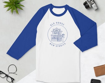 T-shirt pour amateurs de vieilles maisons, cadeau de propriétaire historique, rénovation de maison, agent immobilier, T-shirt de baseball préservé, chemise vintage, manches 3/4