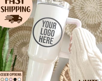 Custom Logo 40oz Tumbler, Personalized Engraved Company Logo, Bulk Corporate Gifts, Wholesale Business Mugs, Laser Engraved Travel Mug