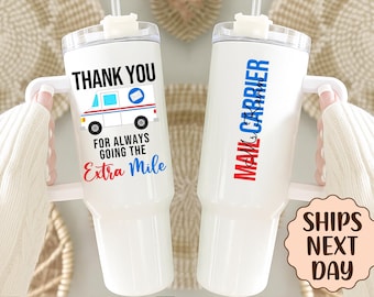Mail Carrier Tumbler, Mail Carrier Gift, Custom Thank You Tumbler, Postal Worker Appreciation, 40oz Personalized Cup, Delivery Driver Gift