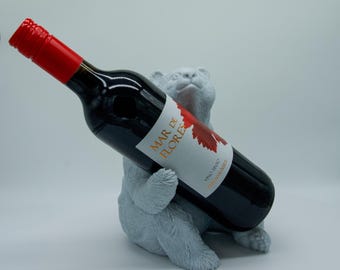 Portabotellas de vino con diseño de panda impreso en 3D: portabotellas hecho a mano, elegante decoración de bar, idea de regalo para amantes del vino y los animales.