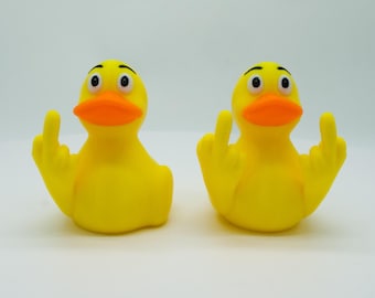 Pato divertido impreso en 3D: pato de dedo medio, figura decorativa divertida, idea de regalo para amigos, pato travieso como decoración de escritorio