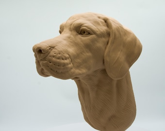 Cabeza de animal Viszla impresa en 3D