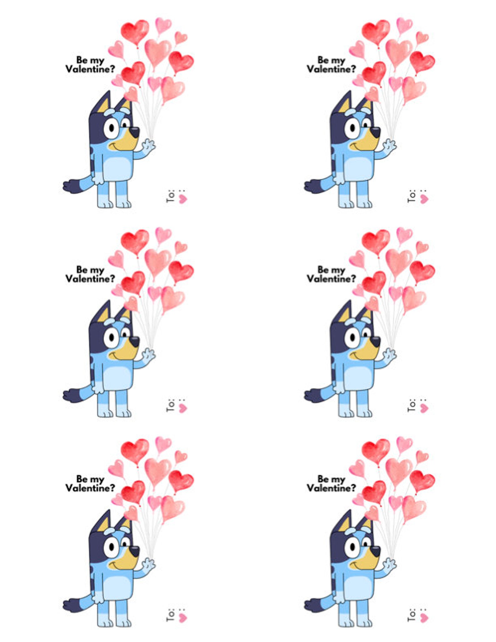 Bluey Valentine | Printable | - Etsy