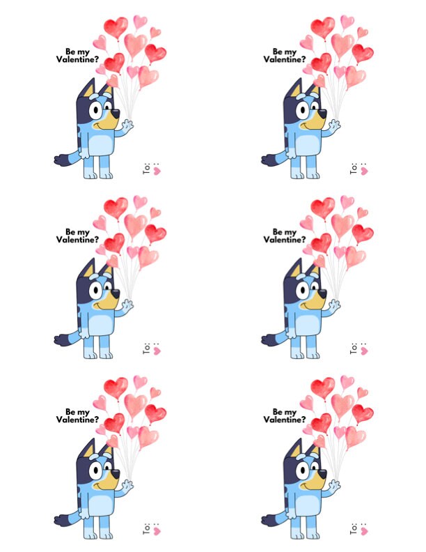 Bluey Valentine | Printable | - Etsy