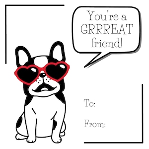 French Bulldog Valentine | Frenchie Card | Valentine&#39;s Day