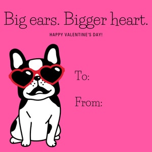French Bulldog Valentine | Frenchie Card | Valentine&#39;s Day