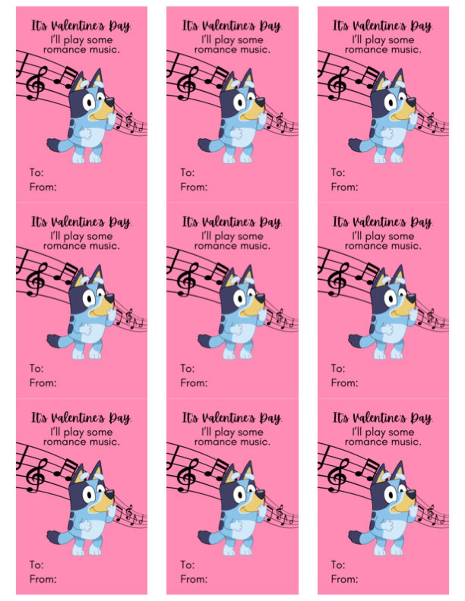 Be Romance Bluey Valentine | Printable | Instant Download | Children's ...
