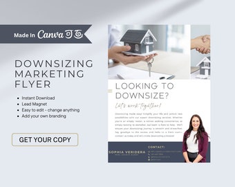 Downsizing Made Simple | Real Estate Prospecting Flyer | Realtor Template | Marketing Materials