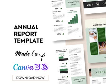 Canva Annual Report Template: Minimalist Business Design (Digital Download)
