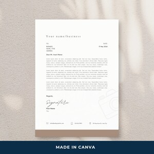 Minimalist Letterhead Template | Photographer | Simple | Canva | Minimalist | Custom Company Letterhead | Photography Correspondence