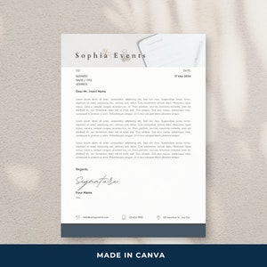 Professional Event Planner Letterhead Template | Customizable for Event Planning & Various Professionals | Canva Editable Aesthetic