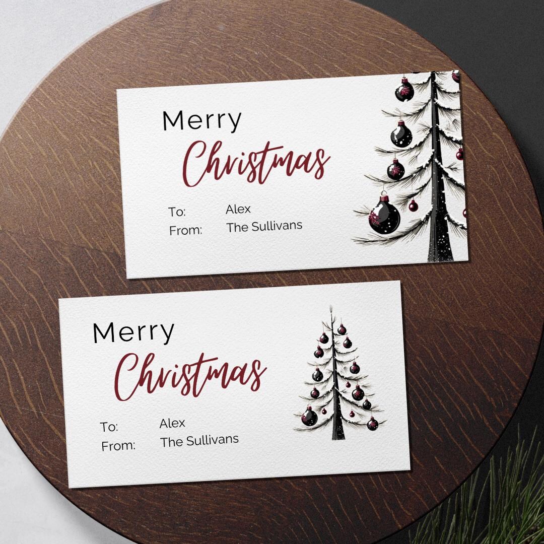 Printable Christmas Gift Tags | Holiday Present Hang Labels (canva ...