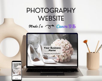 Wedding Photography Website Template | Editable Canva Template | Simple Services Website | Basic Photographer Website | Mobile Friendly