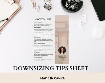 Real Estate Downsizing Tips Sheet: Realtor Marketing Template (Canva)