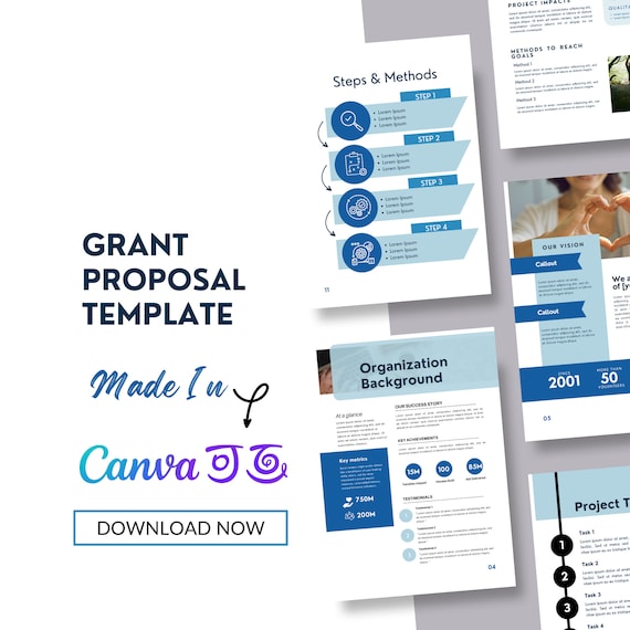 Grant Proposal Template: Minimalist Design for Canva (Digital Download)