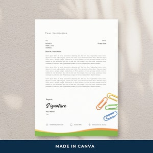 Minimalist Letterhead Template | Education | Teacher Stationary | Simple | Canva | Minimalist | Custom Letterhead | Teacher letterhead
