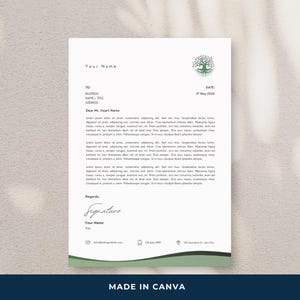 Therapist Counselling Letterhead Template | Greek Psi | Simple | Canva | Minimalist | Custom Company Letterhead