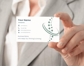 Chiropractor Business Card Template: Spine Design, Editable Canva (Digital Download