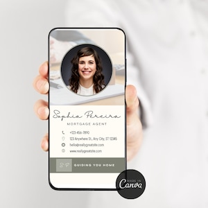 Mortgage Agent | Lender | Loan Officer | Digital Business Card Template | Canva | Editable | Instant Download |