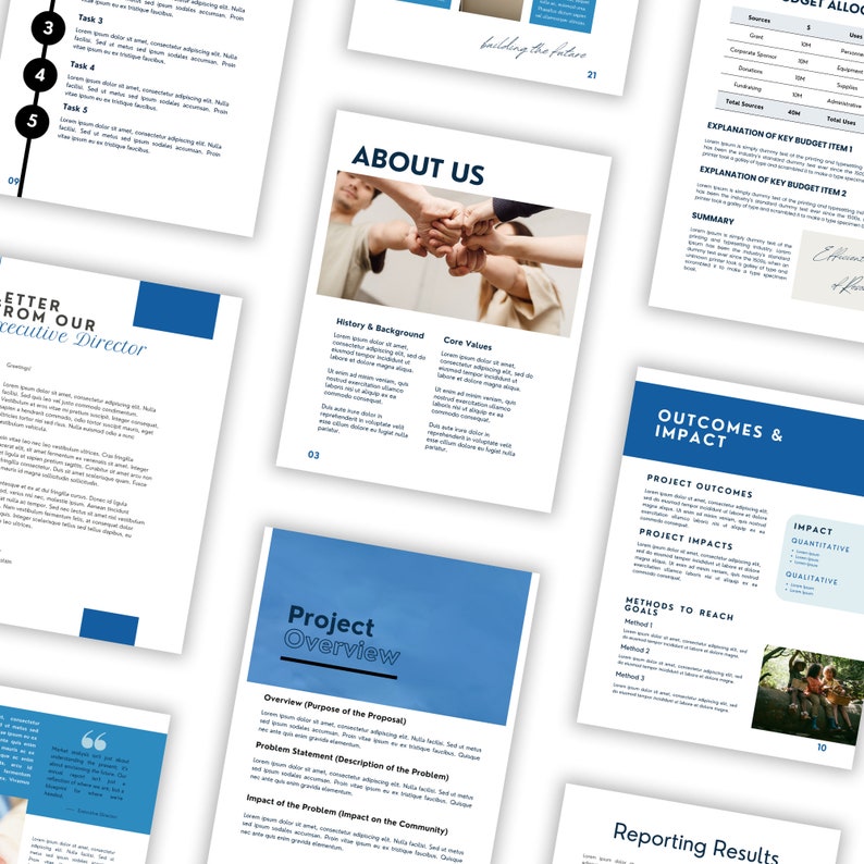 nonprofit charity foundation fundraising grant proposal canva template to raise money professional aesthetic design