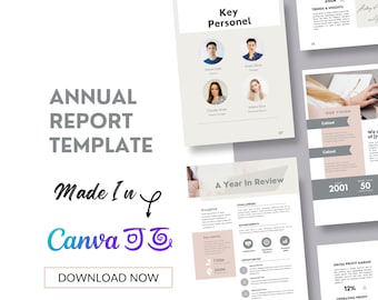 Canva Annual Report Template: Minimalist Business Design (Digital Download)