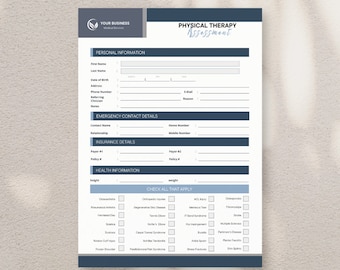 Physical Therapy Assessment Canva Template