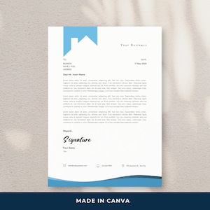 Minimalist Letterhead Template | Real Estate | Property Management | Simple | Canva | Minimalist | Custom Letterhead | Realtor Letterhead