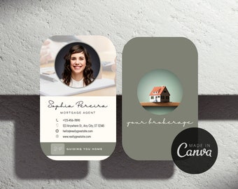 Mortgage Agent Business Card Template | Canva | Editable | Instant Download | Rounded Corners