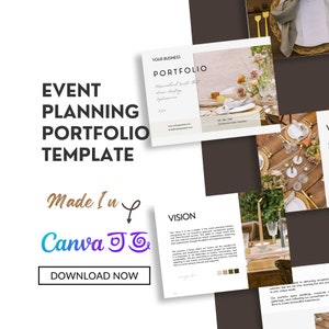 Stunning Event Planner Portfolio Lookbook Template | Editable Canva Design | Catalog | Event Planning Marketing | Instant Download