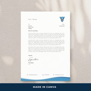 Minimalist Letterhead Template | Medical | Simple | Canva | Minimalist | Custom Company Letterhead