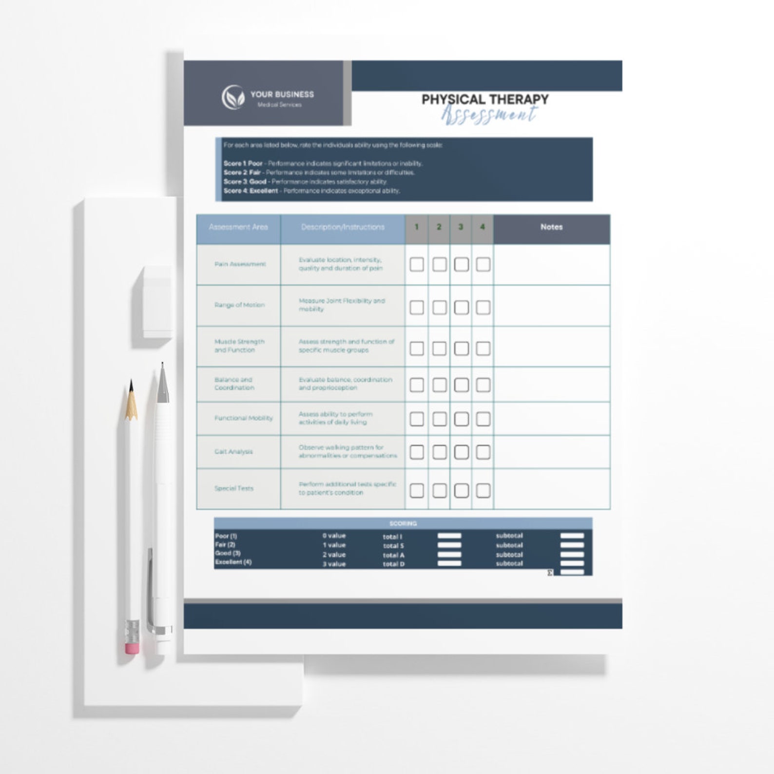 Physical Therapy Assessment Canva Template - Etsy