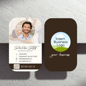 Male Physiotherapist | Massage Therapist | Personal Trainer | Chiropractor | Exercise Therapist | Business Card Template | Canva | Editable