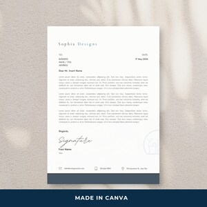 Minimalist Professional Letterhead Template | Customizable for Interior Designers & Various Professionals | Canva Editable Printable