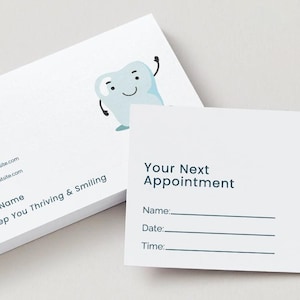 Editable Dental Business Card Template | Dentist or Dental Hygienist | Appointment Card | 2 Designs | Canva Template | Digital Download