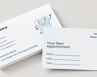 Editable Dental Business Card Template: Canva Appointment Card (Digital Download)