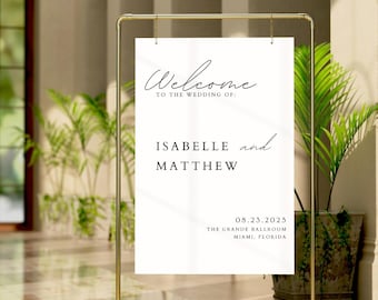 Boho Wedding Welcome Sign Template: Minimalist Black & White (Digital Download)