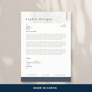 Minimalist Professional Letterhead Template | Customizable for Interior Designers & Various Professionals | Canva Editable Printable