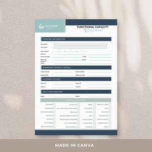 Functional Capacity Assessment Canva Template