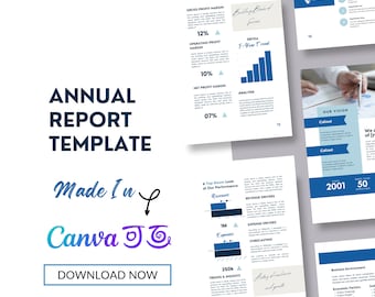 Annual Report Template | Business Report Template | Minimalist | Canva | Financial Update | Business Progress Report | Executive Summary